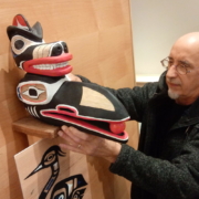 David Miller Museum Preparator David Miller installs a story pole