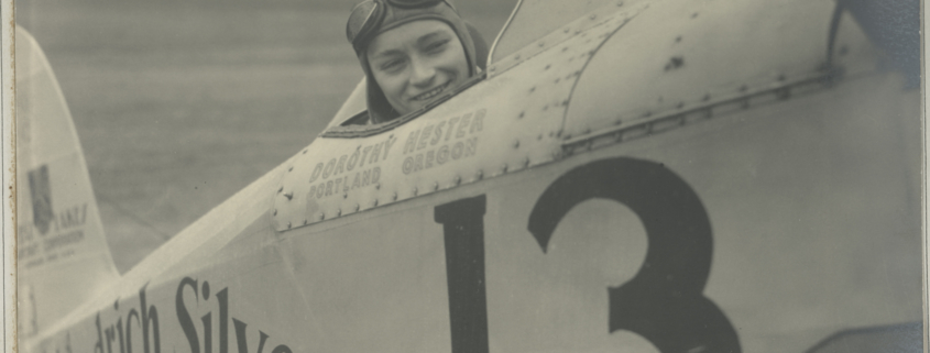 1929 photo of a girl in a plane