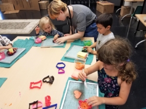 Children make shape art