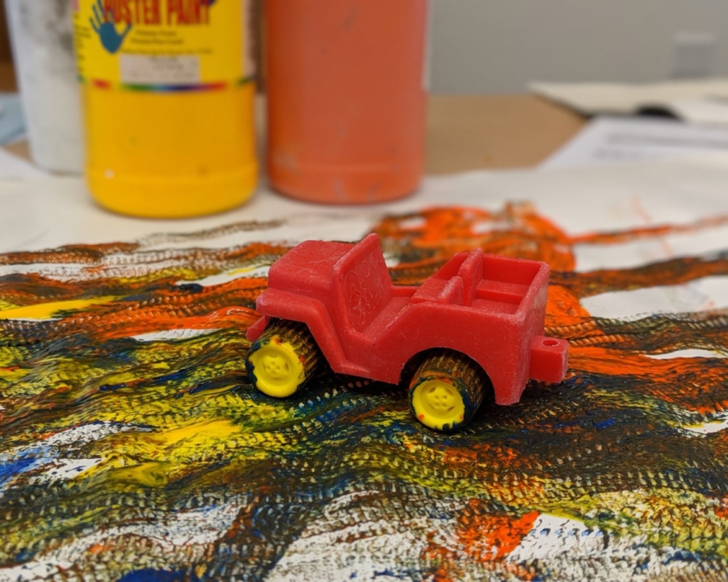 Painting with toy cars