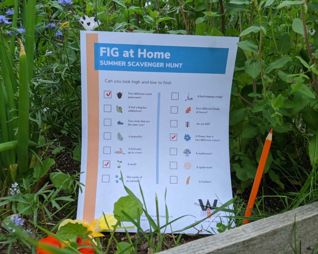 Scavenger hunt list outside