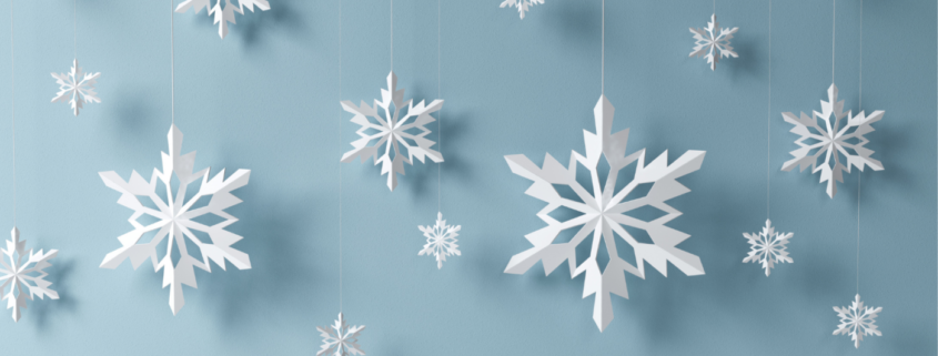 Snowflakes on blue background