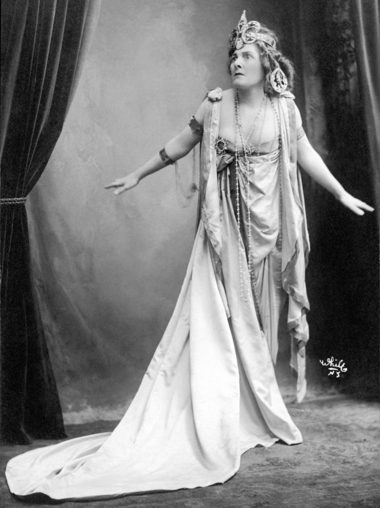 Woman in a long dress and jewelry