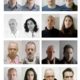 Series of 8 duo portraits with photographer beside people of different genders making similar expressions