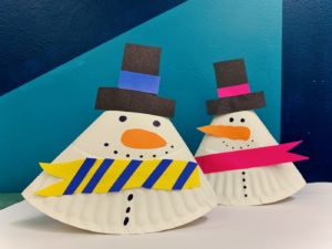 Two paper snowmen