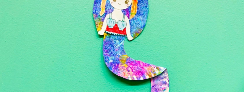 Promo photo of a craft project for paper plate merpeople.